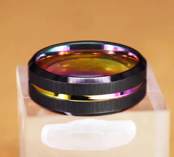 Modern Men's Black  Ring