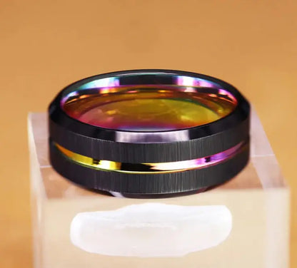 Modern Men's Black  Ring